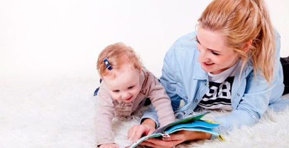 Mother reading with baby The family that reads together, thrives together