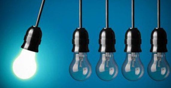 Innovation as represented by light bulbs Innovation can be intimidating but it’s necessary