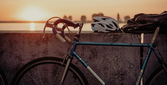blue bike bicycle helmet sunset Cycling tour across Canada ends in St. John’s, N.L.